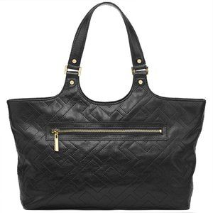 Tory Burch Stitch T Burch Tote In Black Leather